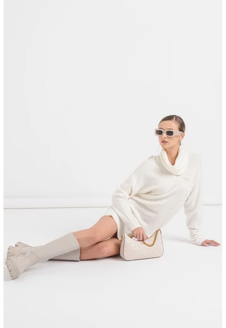 Къса шпиц рокля - Крем