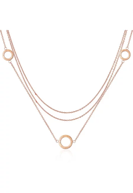 Колие от неръждаема стомана - Розово златисто