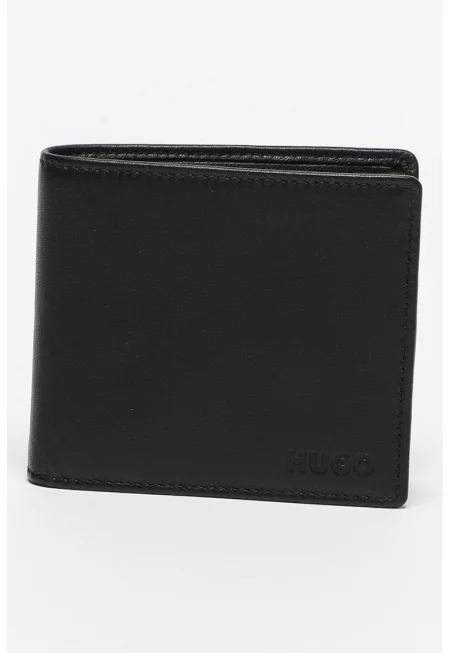 Кожен портфейл Subway с прегъване - Черен