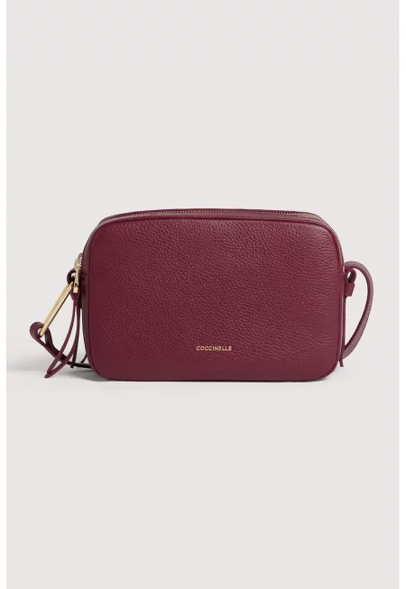 Кожена чанта през рамо Malory - Бордо