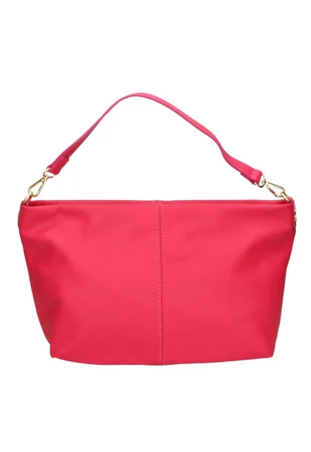 Кожена чанта с отделящи се презрамки - Фуксия