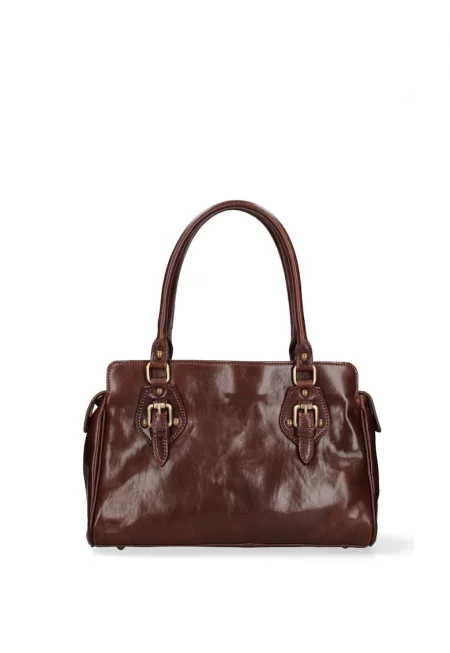 Кожена ръчна чанта с 2 отделения