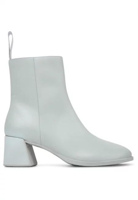 Кожени боти Kora Twins с цип - Сив