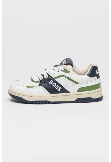 Кожени спортни обувки - Бял/Тъмносин