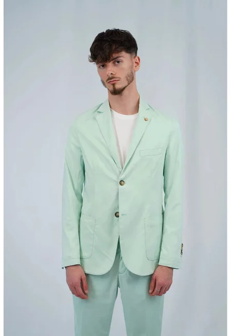 Лятно сако без подплата с пришити джобове XG1 - Зелен