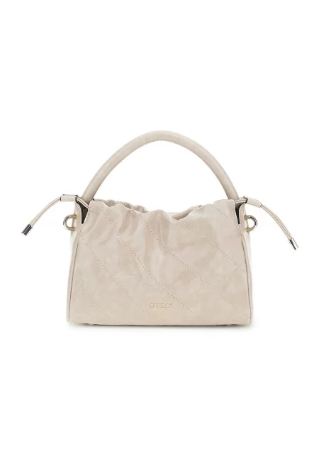 Малка чанта с лого - Светло бежово