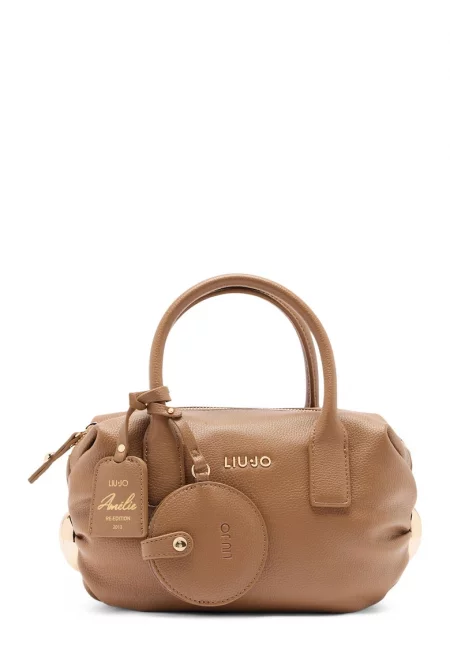 Малка чанта с лого - Светлокафяв