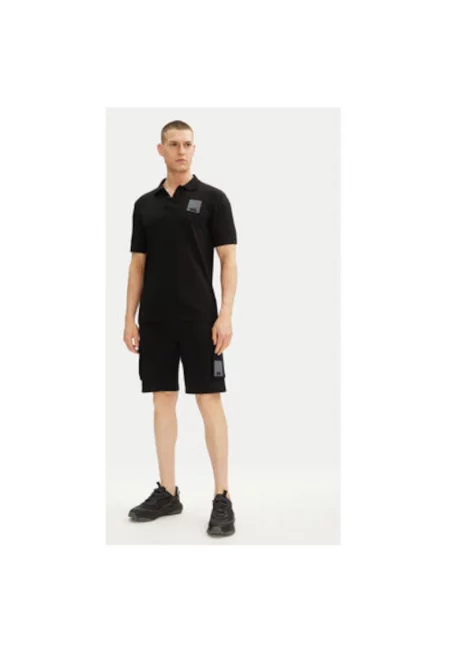Мъжка поло риза  745402 552235 - памук/еластан - 3XL INTL - черна