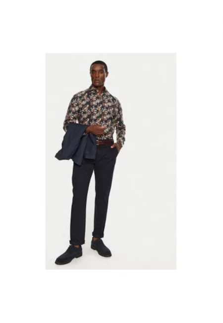 Мъжка риза -  304464966 - Памук - Син - Син