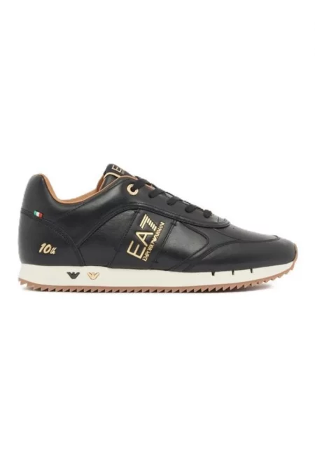 Мъжки спортни обувки BLACK & WHITE LACES 10TH ANNIVERSARY LEATHER -  Естествена кожа - Черен