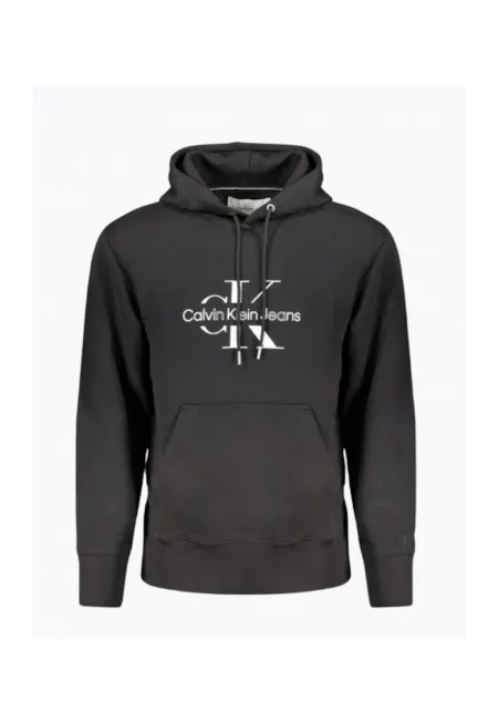 Мъжки суичър J30J325429 от памук с лого щампа и Regular fit кройка - Черен