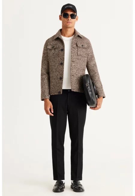 Официален слим панталон с ръб