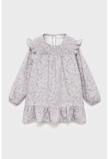 Памучна рокля с набиране