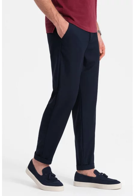 Панталон чино със скосени джобове - Тъмносин