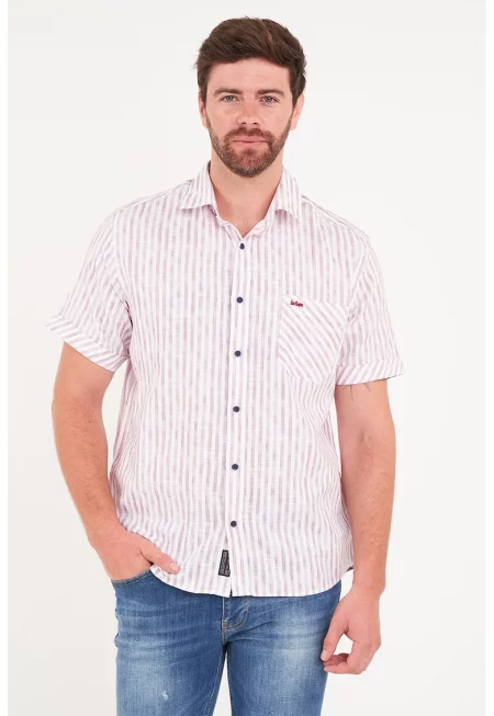 Раирана риза с къси ръкави