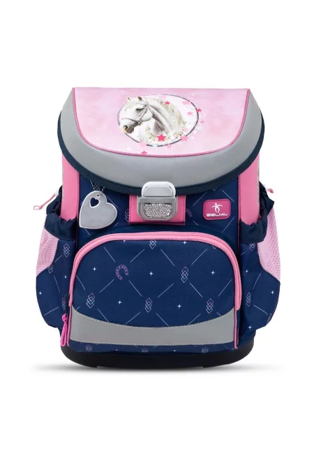 Раница 165501 с принт и външни джобове - Светлосин