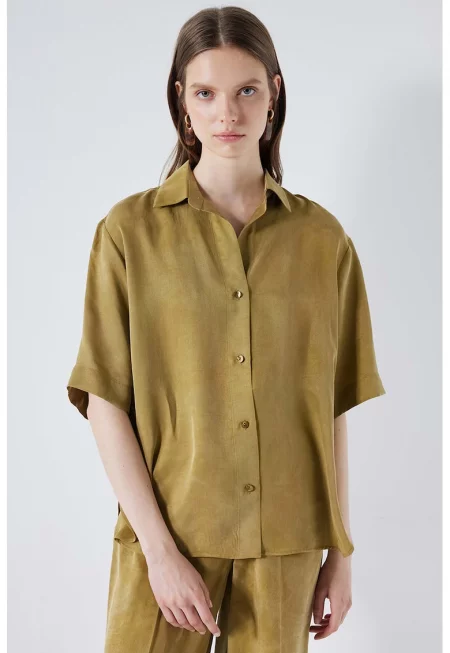 Риза с лиосел - Маслинено зелено
