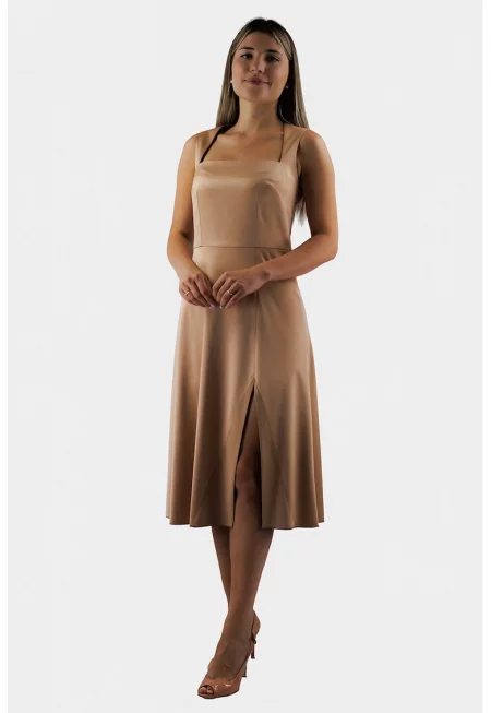 Рокля без ръкави с фронтална цепка