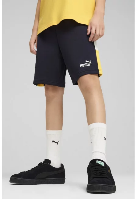 Шорти с памук с лого - Жълт/Тъмносин