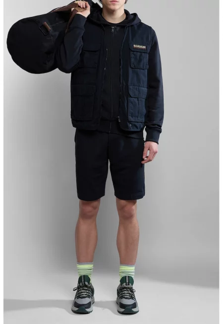 Шорти със странични джобове и връзки - Черен