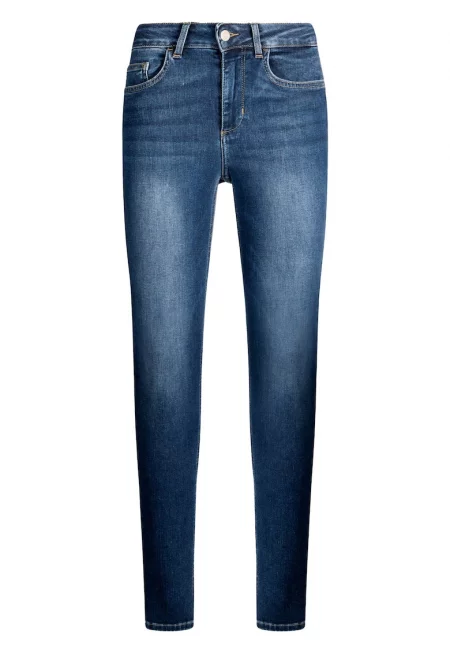 Скини дънки с висока талия - Тъмносин