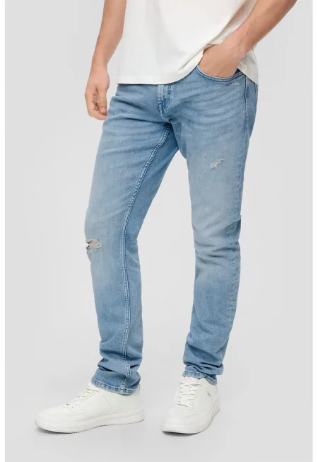 Слим дънки с 5 джоба - Светлосин