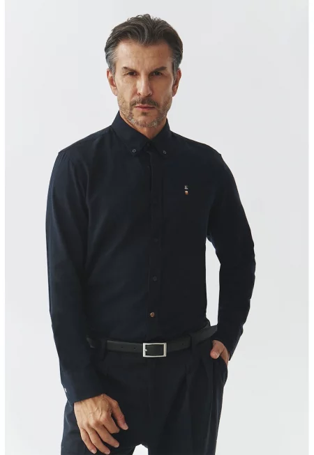 Слим риза Oxford - Ултрамарин синьо