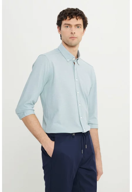 Слим риза с памук