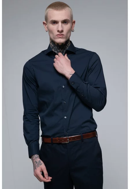 Слим риза - Ултрамарин синьо