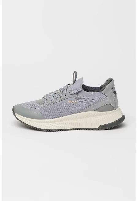 Спортни обувки TTNM Evo с велур - Светло сив/Мръснобял