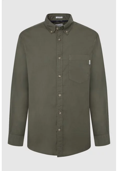 Стандартна риза с яка с копчета - Каки