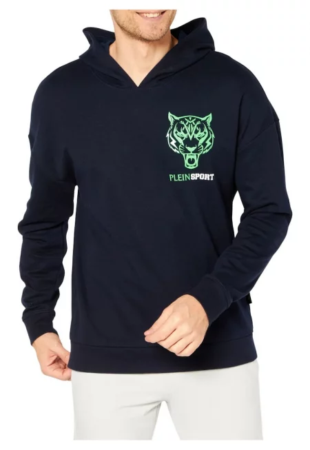 Суичър с щампа на лого - Син