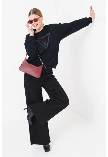 Суитшърт с лого - Черен