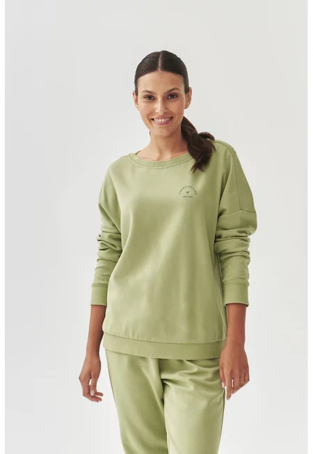 Суитшърт Yolanda с паднали ръкави - Бледозелен