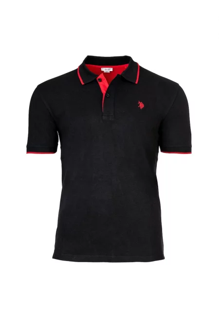 Тениска с памук и лого - Черен