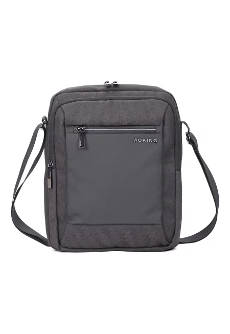 Унисекс чанта през рамо с джобове - Сив