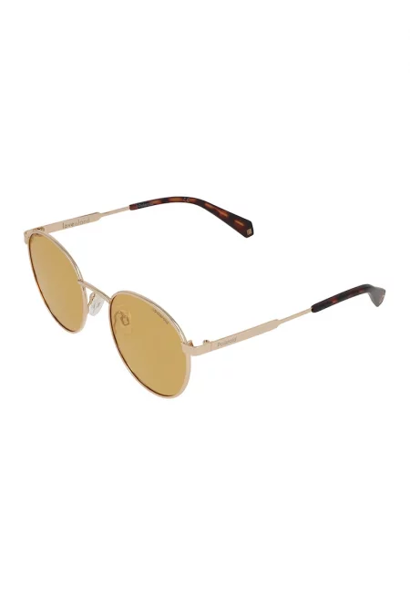 Унисекс кръгли поляризирани слънчеви очила - 467945 - Кафяв/Розово златисто