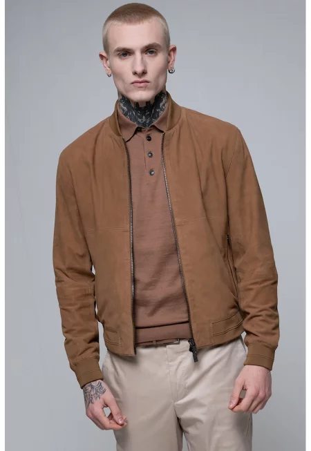 Велурено яке бомбър - Кафяв