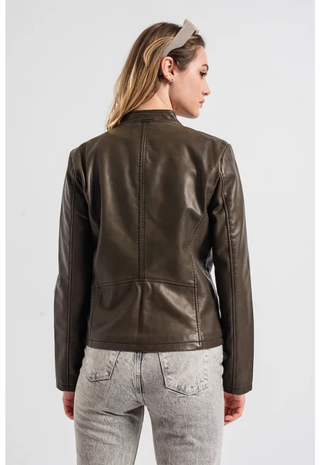 Яке от еко кожа с цип