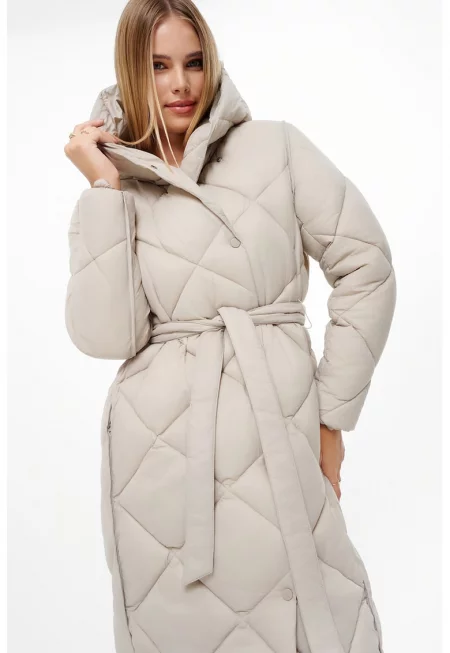 Зимно ватирано яке с капси - Крем