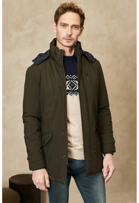 Зимно яке с отделяща се качулка - Каки