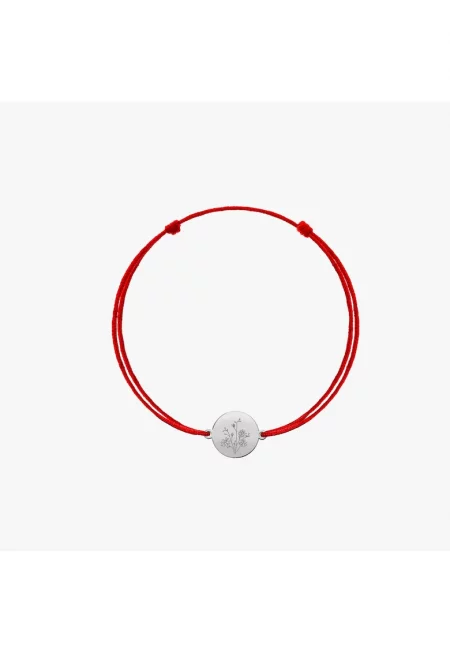 Златна гривна с шнур за деца Цвете на раждане