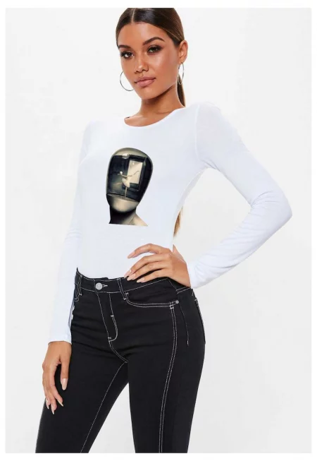888113638-Бяла дамска блуза - Dali - Globe
