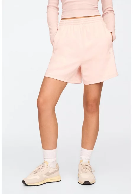 Бермуди със странични джобове - Светлорозов