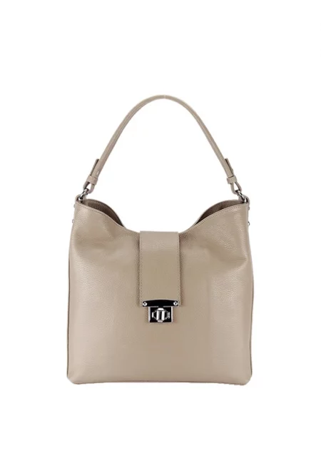 Бежова чанта от естествена кожа 8963 124 16399