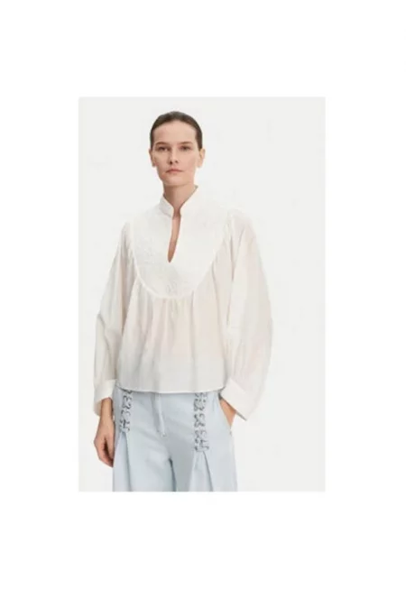 Дамска блуза -  304892776 - Органичен памук/Вискоза - Бежов