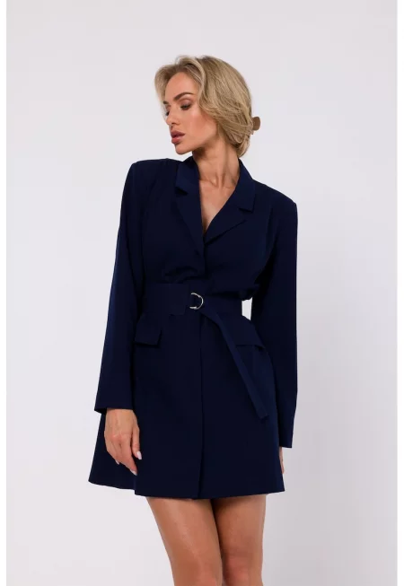 Дамска рокля - Полиестер - Син