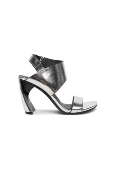 Дамски сандали - 1092814116 -  Естествена кожа - Сребрист