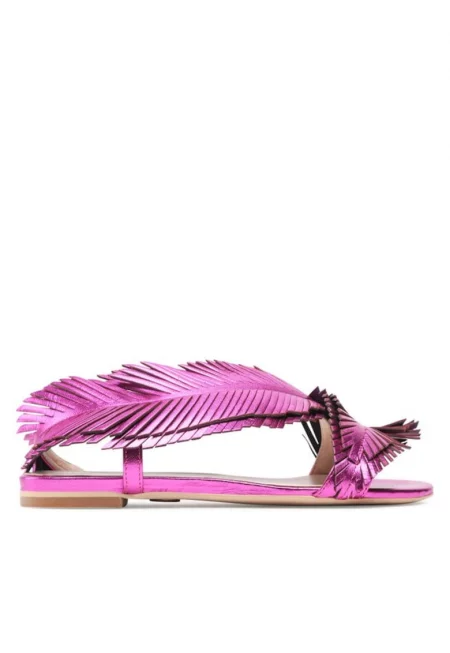 Дамски сандали  302164189 - Естествена кожа - Розов