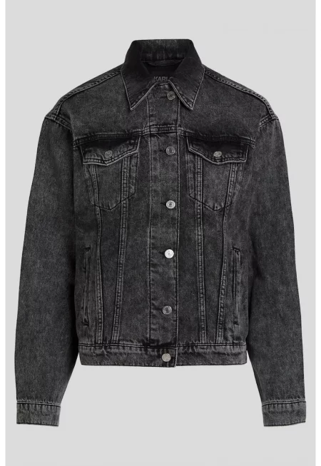 Дамско дънково яке  22ww1404 - Сив